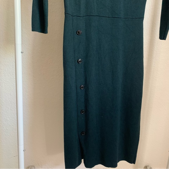 Ann Taylor dark green sweater dress sz x-small - Picture 3 of 4